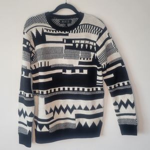 21 MEN Abstract Design Sweater